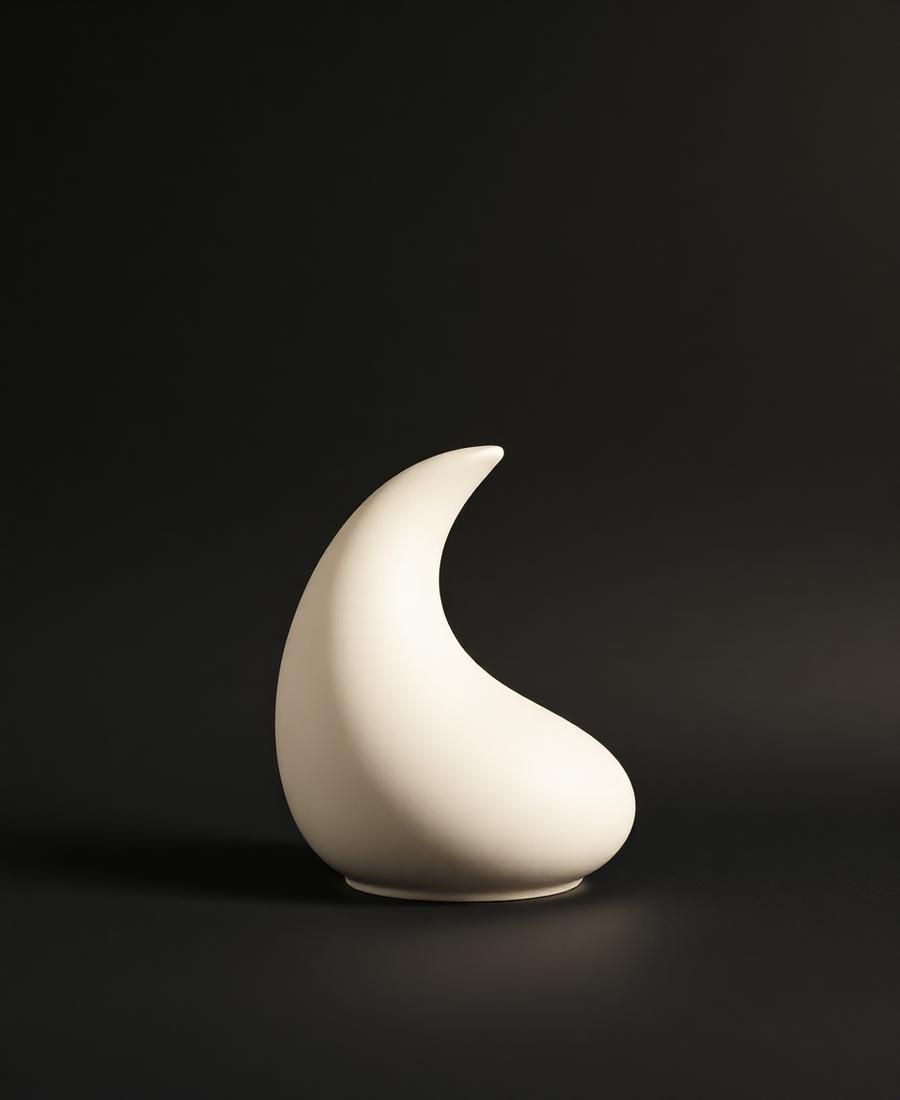Minimal cream sculpture representing body contouring