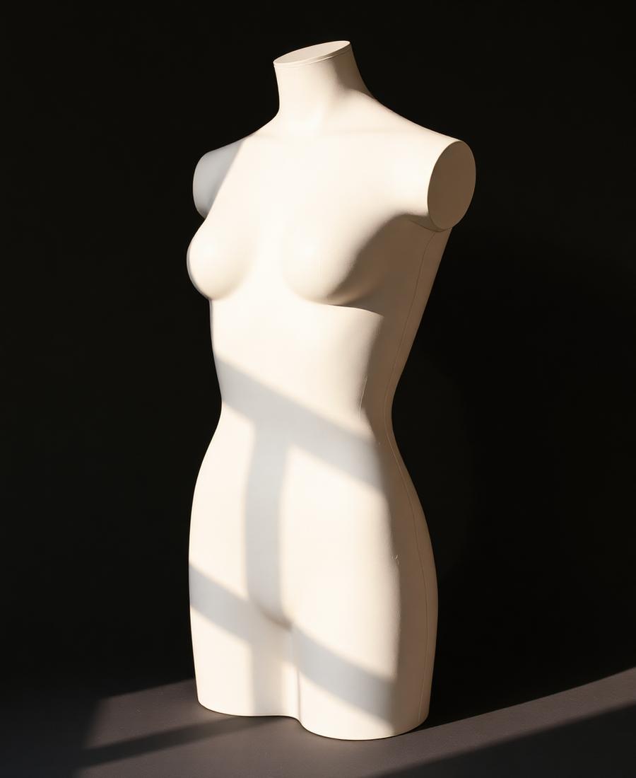 Sculptural torso form representing breast augmentation planning